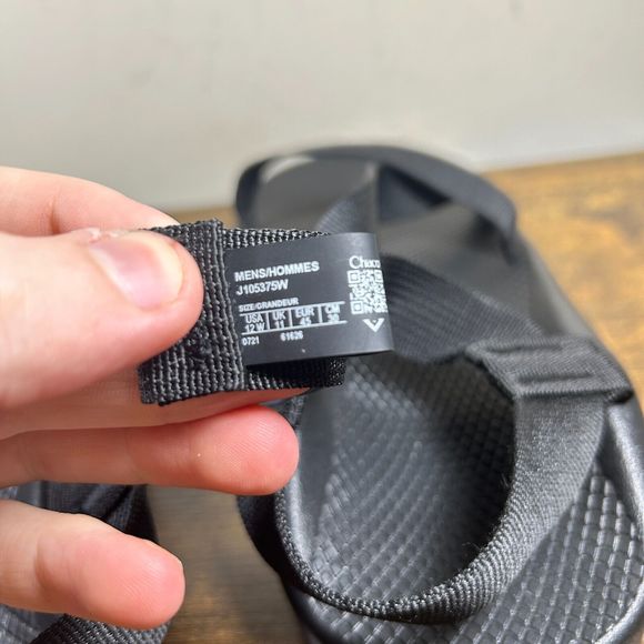 Chaco Z1 Vibram Soles Men's Classic Black‎ Sport Hiking Sandals Size 12 W - Picture 9 of 9